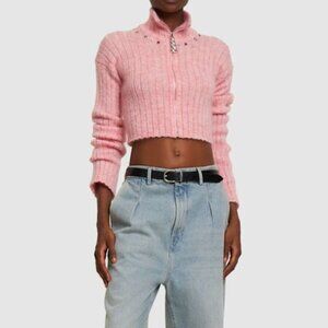 VGC Alessandra Rich Mohair Blend Cropped Cardigan